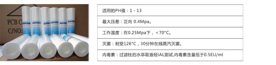 PP棉噴熔濾芯參數 PP棉噴熔濾芯參數